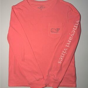 Vineyard Vines Youth Neon Coral Long Sleeve Shirt